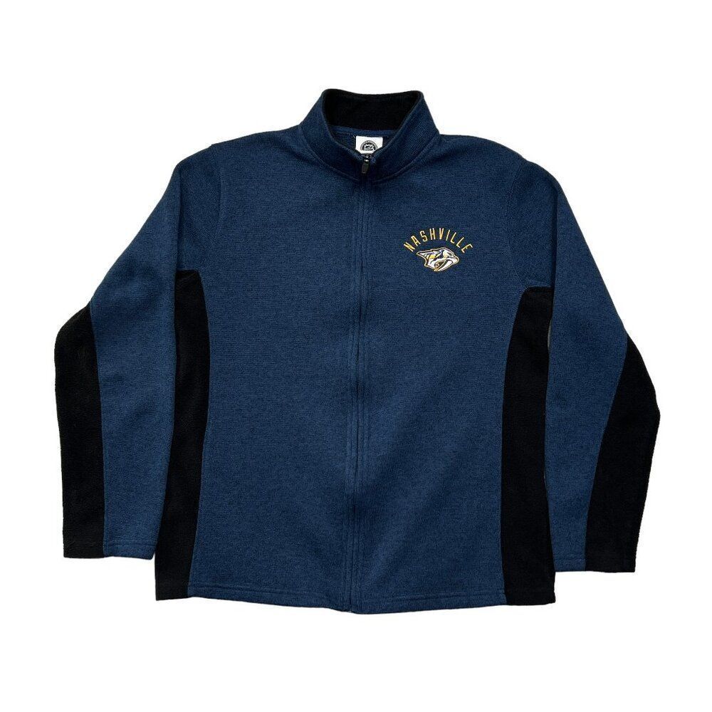 NHL Coat Men's Medium Blue Nashville Predators Ice Hockey Full Zip Fleece Jacket